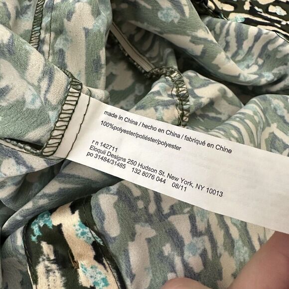 Eloquii Halter Neck Jumpsuit Plus Size 20 New Green Blue Print Satin Wide Leg - Picture 7 of 11